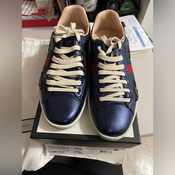 Mens Gucci Sneakers worn once with box and duster bags in perfect condition - Picture 3 of 13